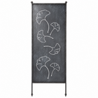 Stele mit Ginkgo Blättern grau H165 x B52 cm + H205cm x B66cm Garten 2Größen wählbar