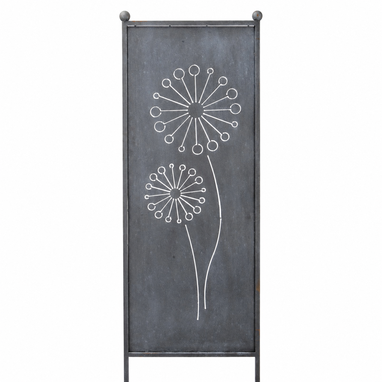 Stele Pusteblume grau Metall in 3 Größen