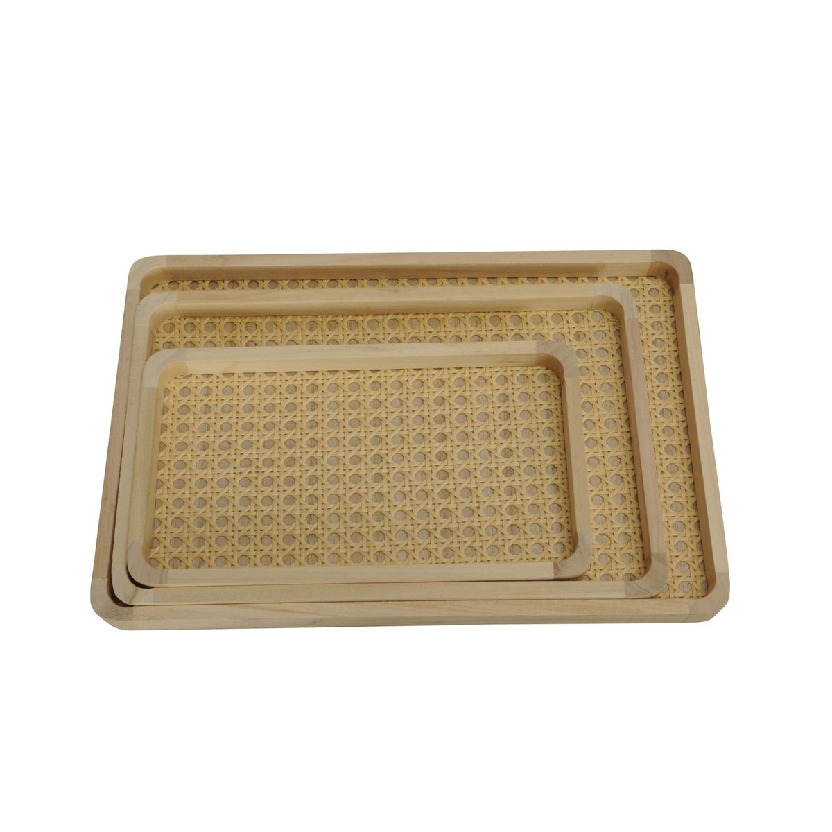 Tablett-Set 3tlg Serviertablett Holz Pinie natur