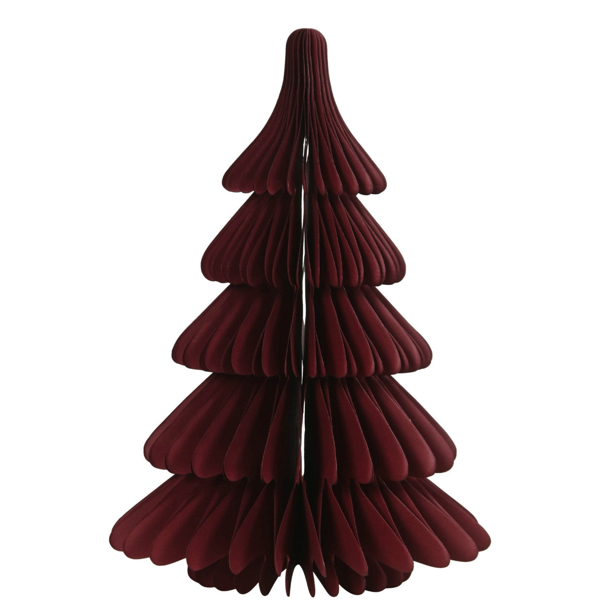 Weihnachtsdeko Tanne Papier bordeaux H30cm + H40cm Aufsteller Weihnachten faltbarer Tannenbaum 2Größen wählbar