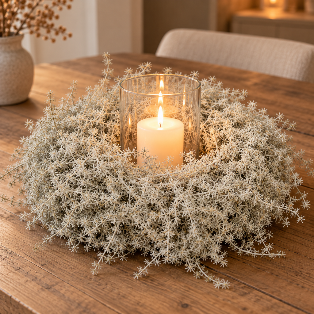 Asparagus Kranz 35 cm in Weiss – Dekorativer Herbstkranz aus Naturmaterial – Türkranz, Wandkranz & Tischdeko – Herbstliche Dekoration