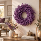 Leinenkraut Kranz 35 cm in Lavendel – Dekorativer Herbstkranz aus Naturmaterial – Türkranz, Wandkranz & Tischdeko – Herbstliche Dekoration (Kopie)