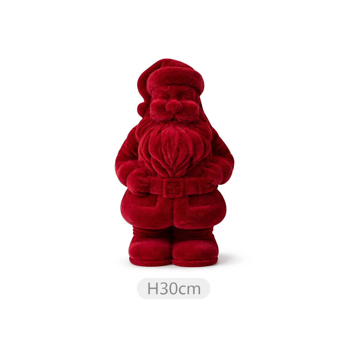 Weihnachtsmann Santa Nikolaus dunkelrot beflockt H30cm+H40cm+H50cm Skulptur Poly Weihnachten Figur 3Größen wählbar