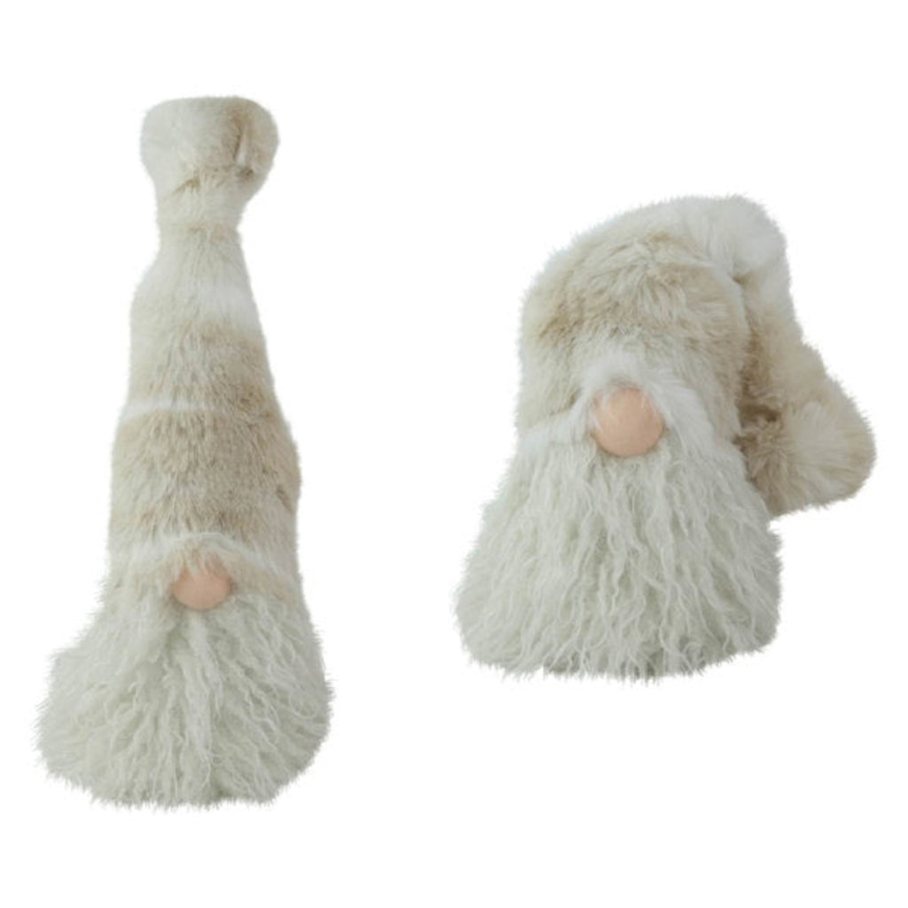 Wichtel RUNT 2-fach sortiert – Creme Stoff Wichtel 12 x H 22 cm – Weihnachtswichtel mit stehender & hängender Mütze – Winterliche Deko