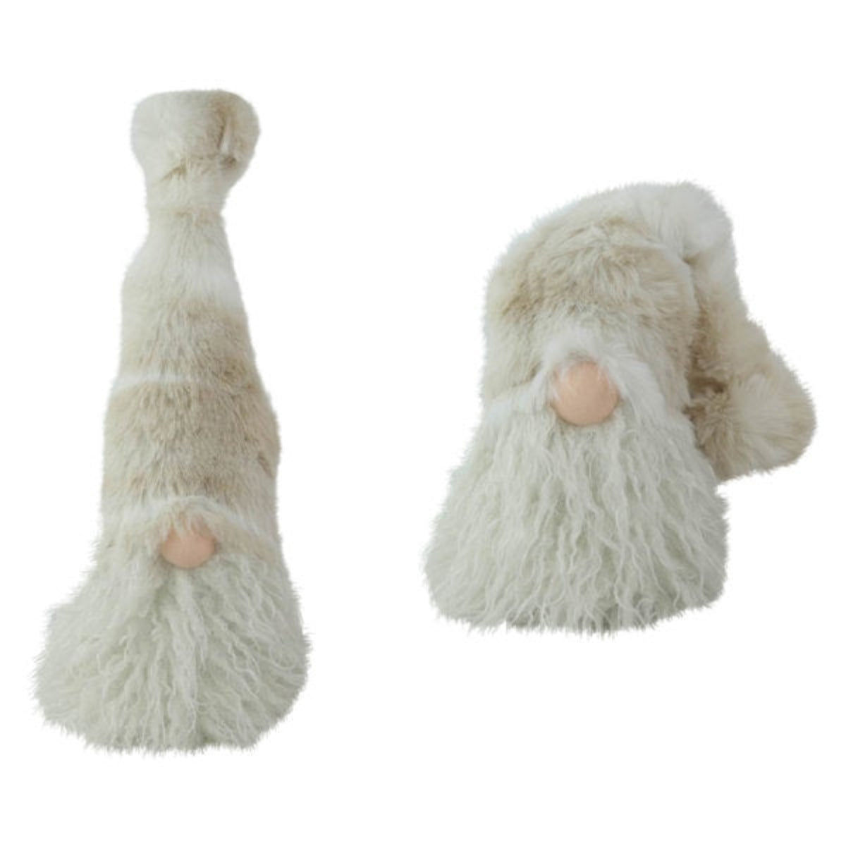 Wichtel RUNT 2-fach sortiert – Creme Stoff Wichtel 12 x H 22 cm – Weihnachtswichtel mit stehender & hängender Mütze – Winterliche Deko