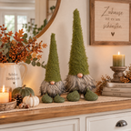 Gnom Lilian grün aus Filz – Wichtel Figur & Skulptur für Herbstdeko, H37 & 50 cm 2Größen wählbar
