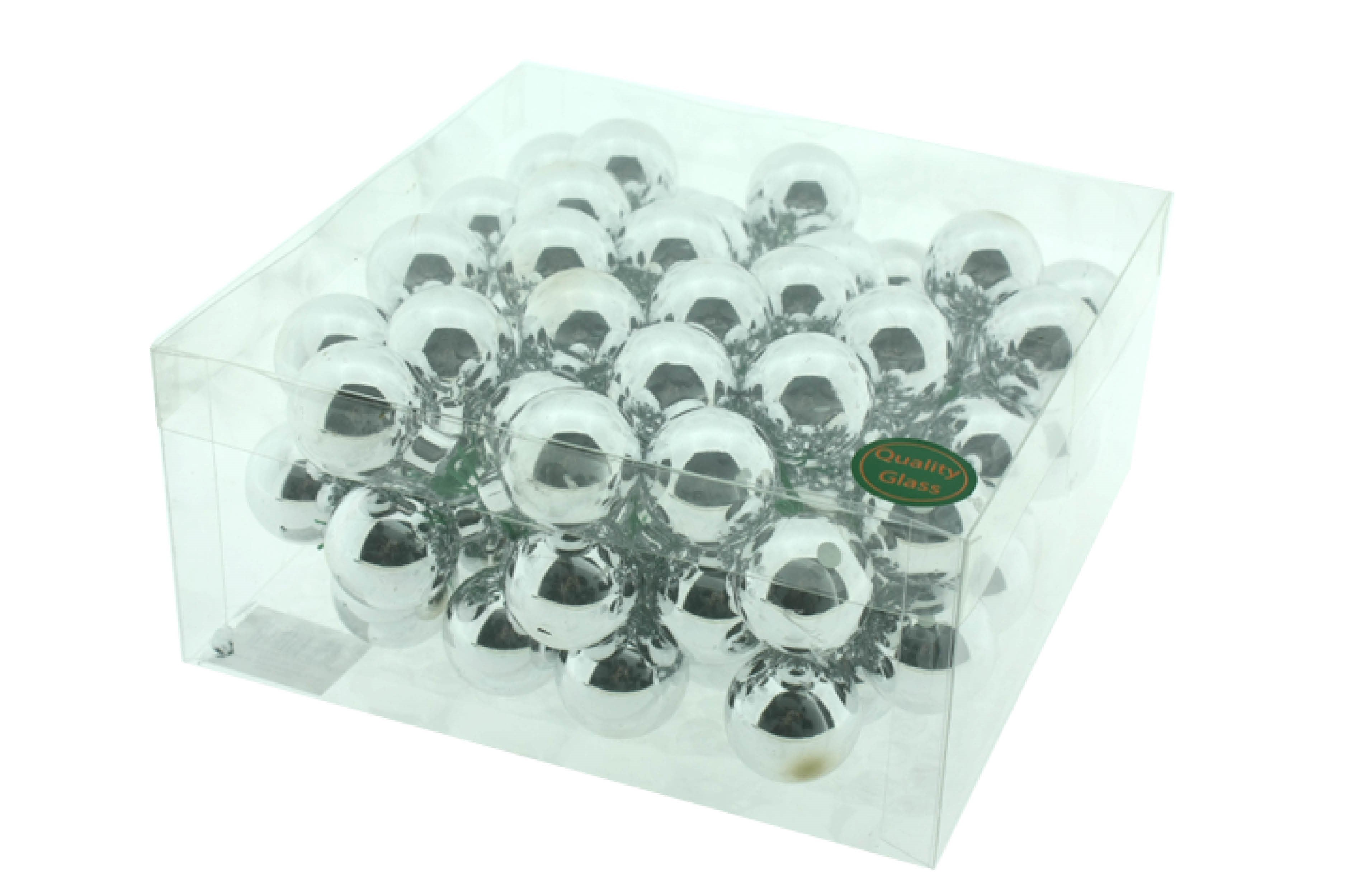 Spiegelbeeren Glas Ø30mm silber glänzend Box/72Stück