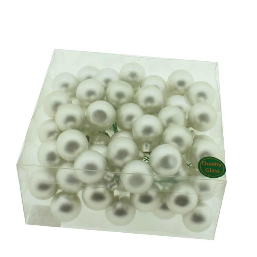 Spiegelbeeren Glas Ø30mm silber matt Box/72Stück