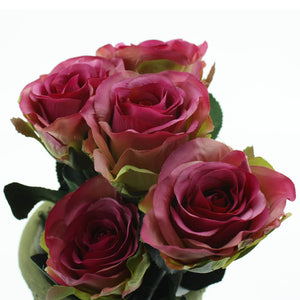 Rose 6x Madame pink L37 cm