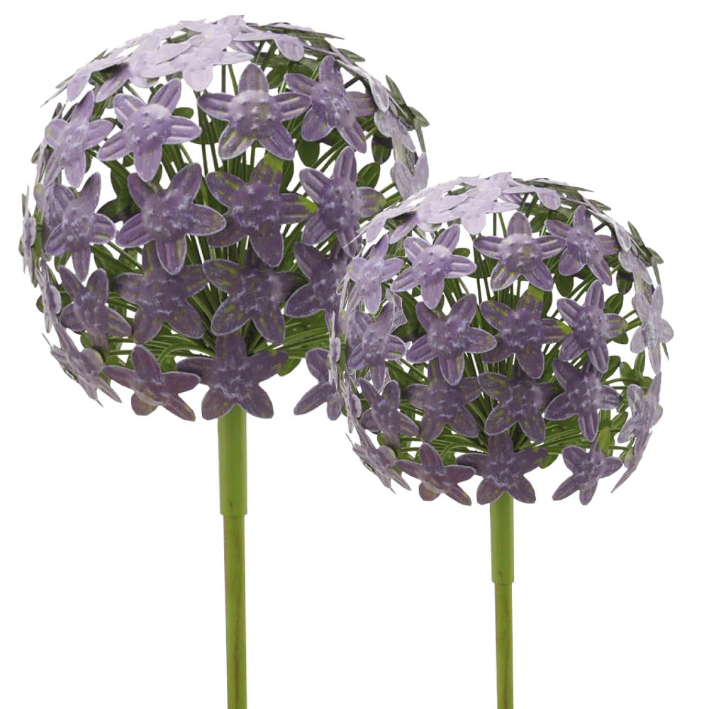 Allium-Stecker Metall purple 2erSet