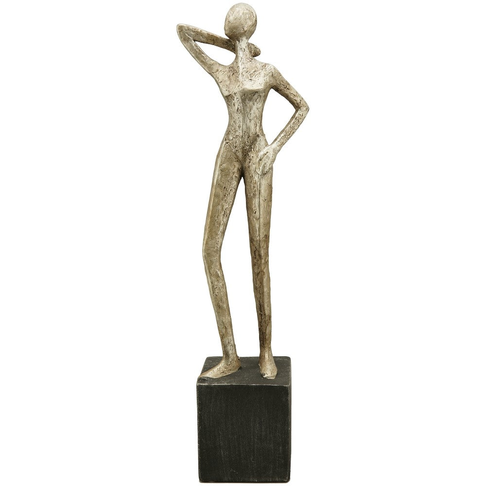 Skulptur Art Woman silber Polyresin H47 cm