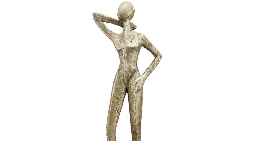 Skulptur Art Woman silber Polyresin H47 cm