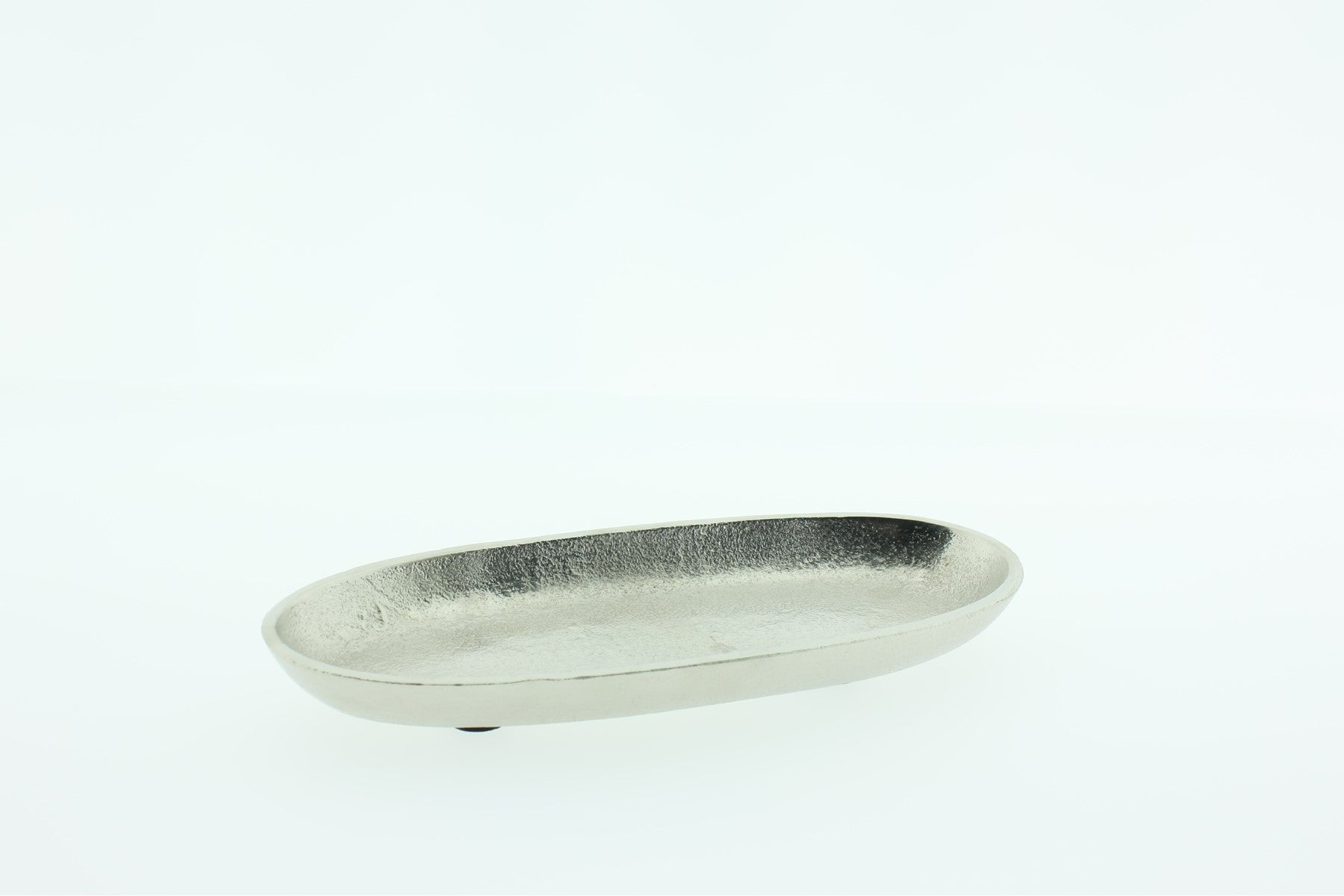 Schale Aluminium oval silber Ø 26 x 11,5 cm