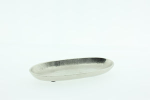 Schale Aluminium oval silber Ø 26 x 11,5 cm
