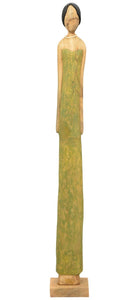 Figur Dame Holz ARTISANAL grün H92 cm Skulptur