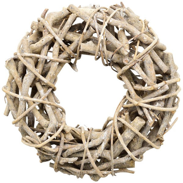 Türkranz grau/weiß gewischt Rattan Kranz Ø22 - 40cm 3Größen wählbar