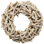 Lade das Bild in den Galerie-Viewer, Türkranz grau/weiß gewischt Rattan Kranz Ø22 - 40cm 3Größen wählbar
