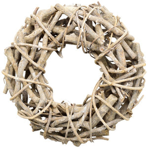 Türkranz grau/weiß gewischt Rattan Kranz Ø22 - 40cm 3Größen wählbar