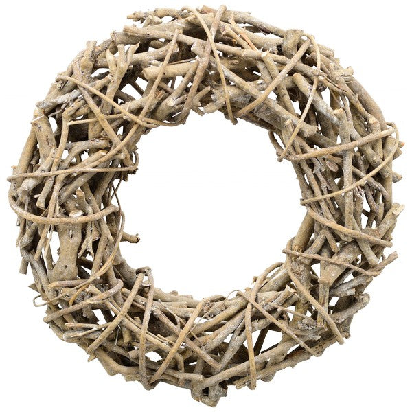 Türkranz grau/weiß gewischt Rattan Kranz Ø22 - 40cm 3Größen wählbar