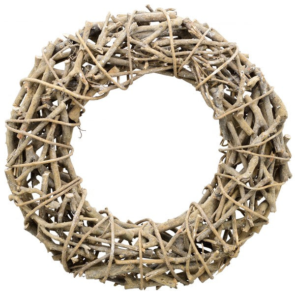 Türkranz grau/weiß gewischt Rattan Kranz Ø22 - 40cm 3Größen wählbar