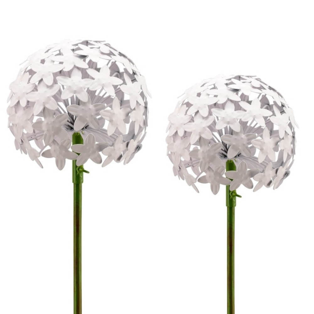 Allium-Stecker Metall weiß 2erSet