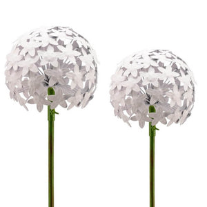 Allium-Stecker Metall weiß 2erSet