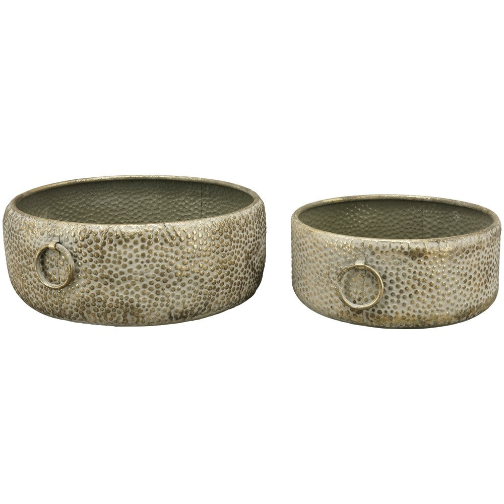 Schale "Dore" Metall creme/gold 2erSet Ø30+39 cm