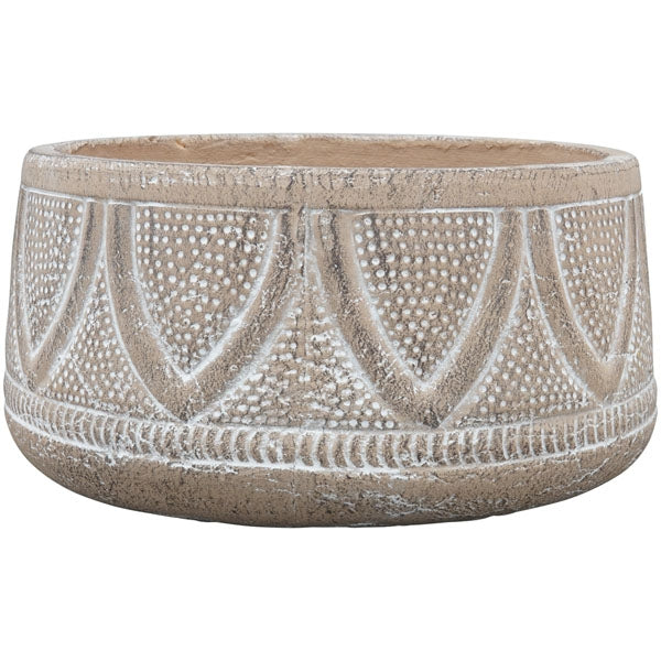 Pflanzschale Zement Schale Valo Ø18cm H9cm beige/natur