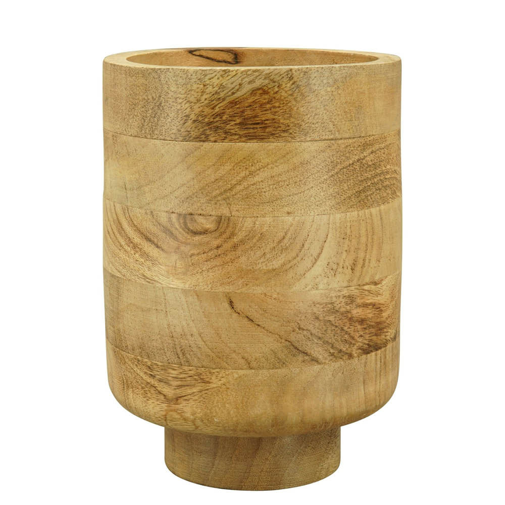 Übertopf Holz "DOST" natur Blumentopf Ø15cm H21cm
