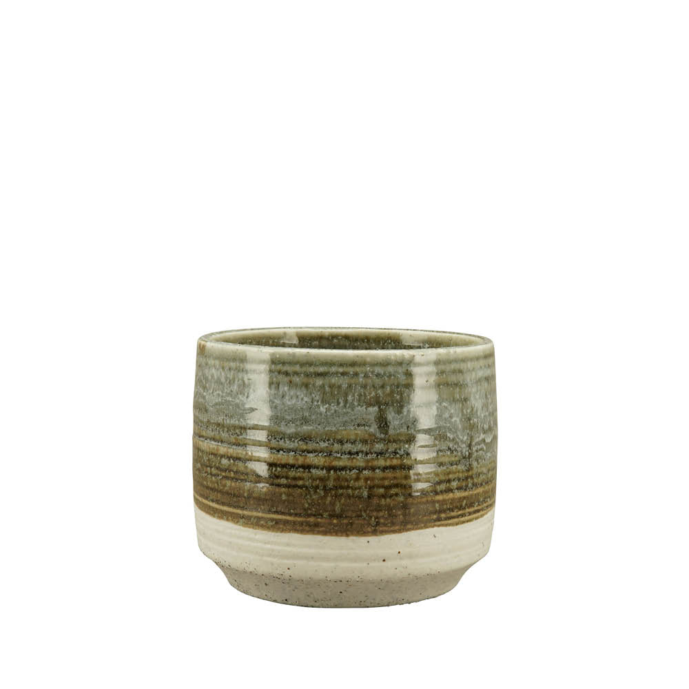 Blumentopf Übertopf Stone "ECOLO" grün/natur Ø8cm + 13cm H7,5cm + 11cm 2Größen wählbar
