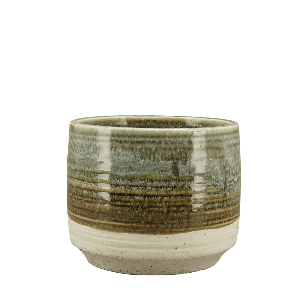Blumentopf Übertopf Stone "ECOLO" grün/natur Ø8cm + 13cm H7,5cm + 11cm 2Größen wählbar