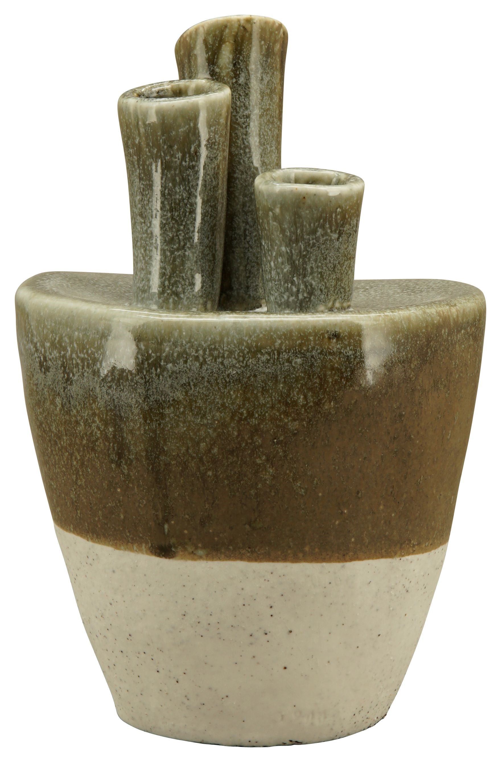 Vase Stone "ECOLO" grün/natur Blumenvase Ø13cm H19,5cm