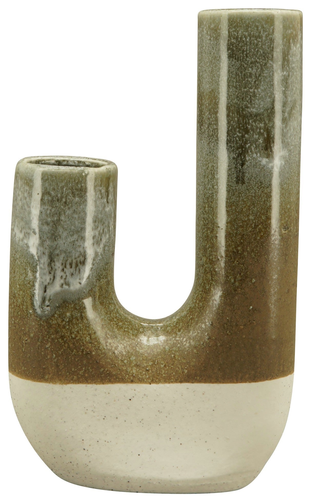 Vase Stone „ECOLO“ grün/natur Ø14 x 5,5 cm, Höhe 23 cm Dekorative Vase in Steinoptik Grün/Natur für moderne Wohnräume