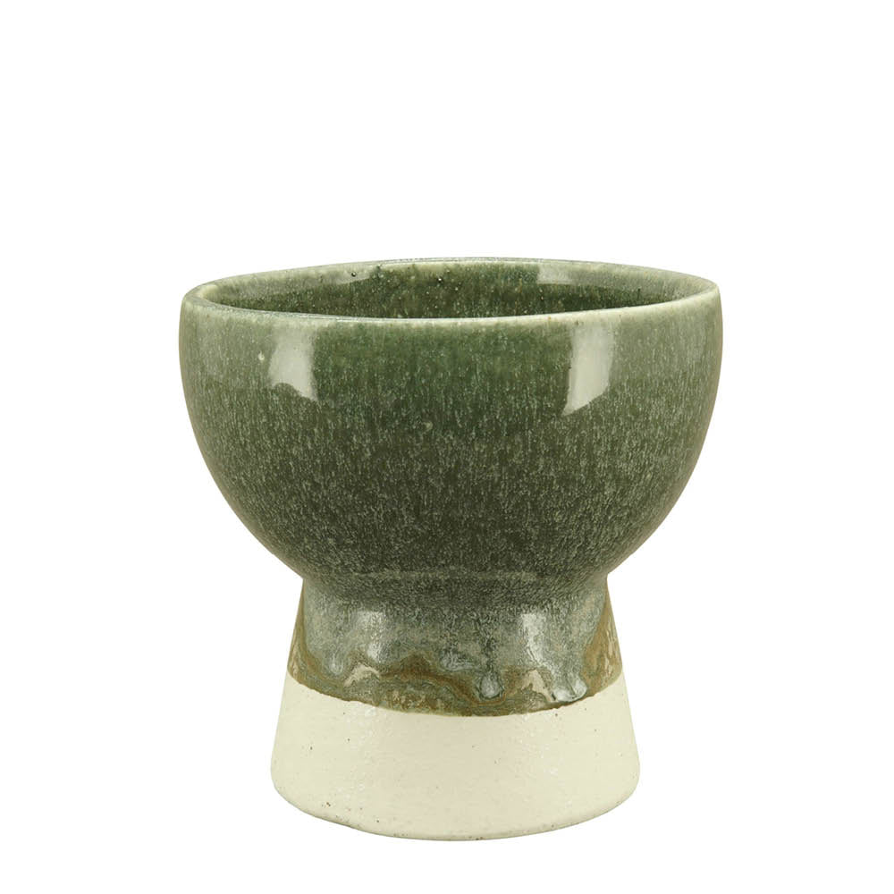 Übertopf Stone "ECOLO" grün/natur Blumentopf Ø12,5cm H12,5cm