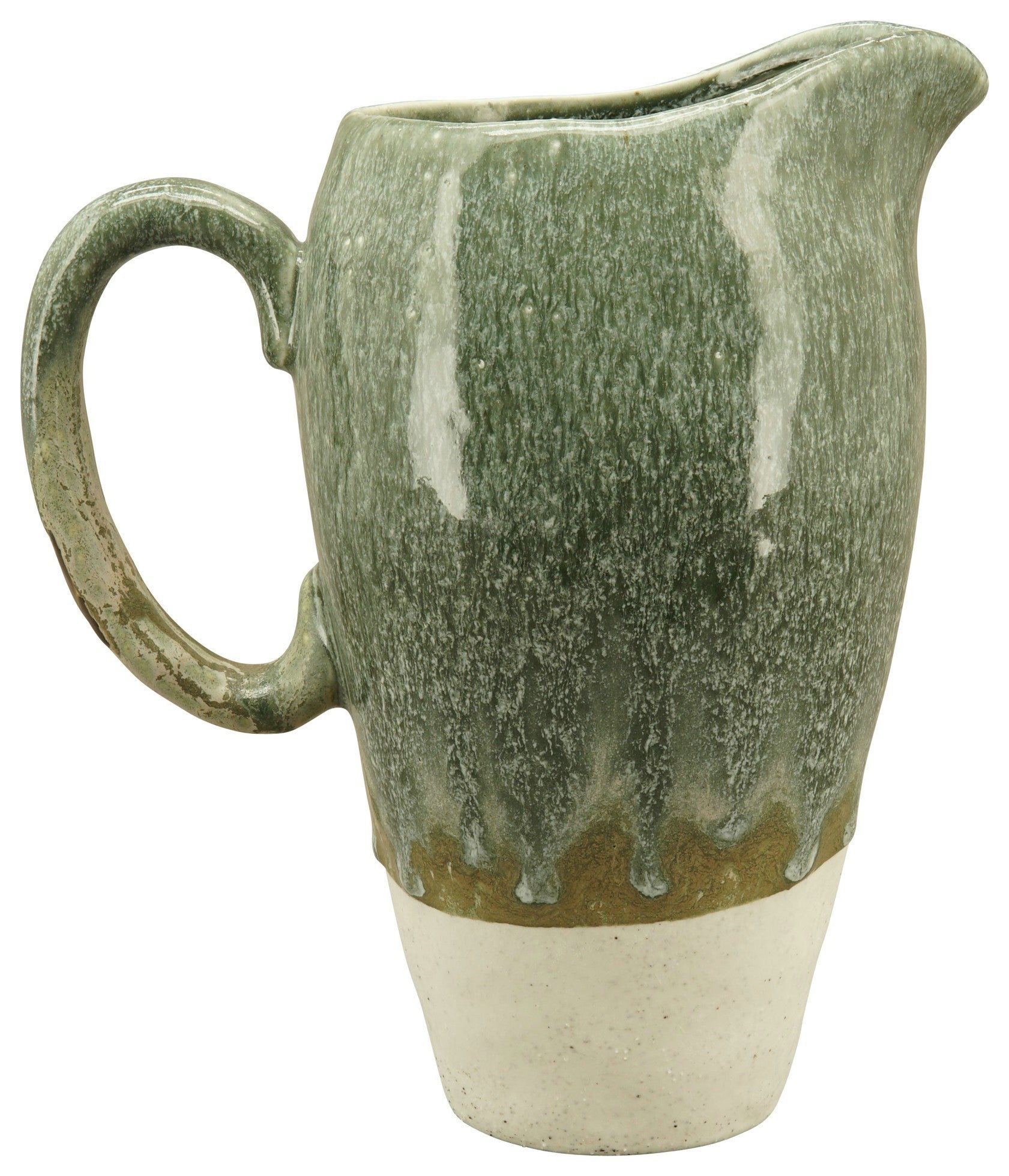 Kanne Krug Vase Stone "ECOLO" grün/natur Ø21x12cm H23cm
