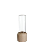 Lade das Bild in den Galerie-Viewer, Glasvase auf Holzfuß Vase H18cm+25cm 2 Größen
