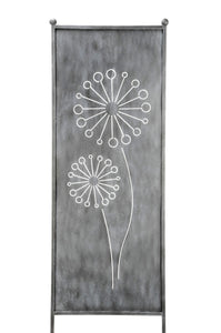 Stele Pusteblume grau Metall in 3 Größen