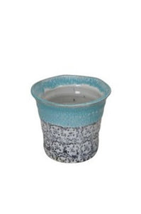 Übertopf blau/weiß Vintage Ø13 + 16cm Keramik