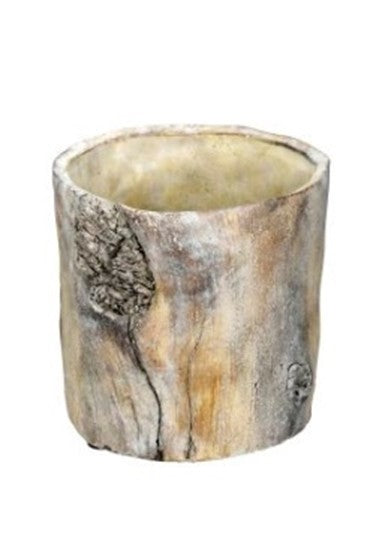 Übertopf Baumstamm Optik braun Ø14 cm Zement