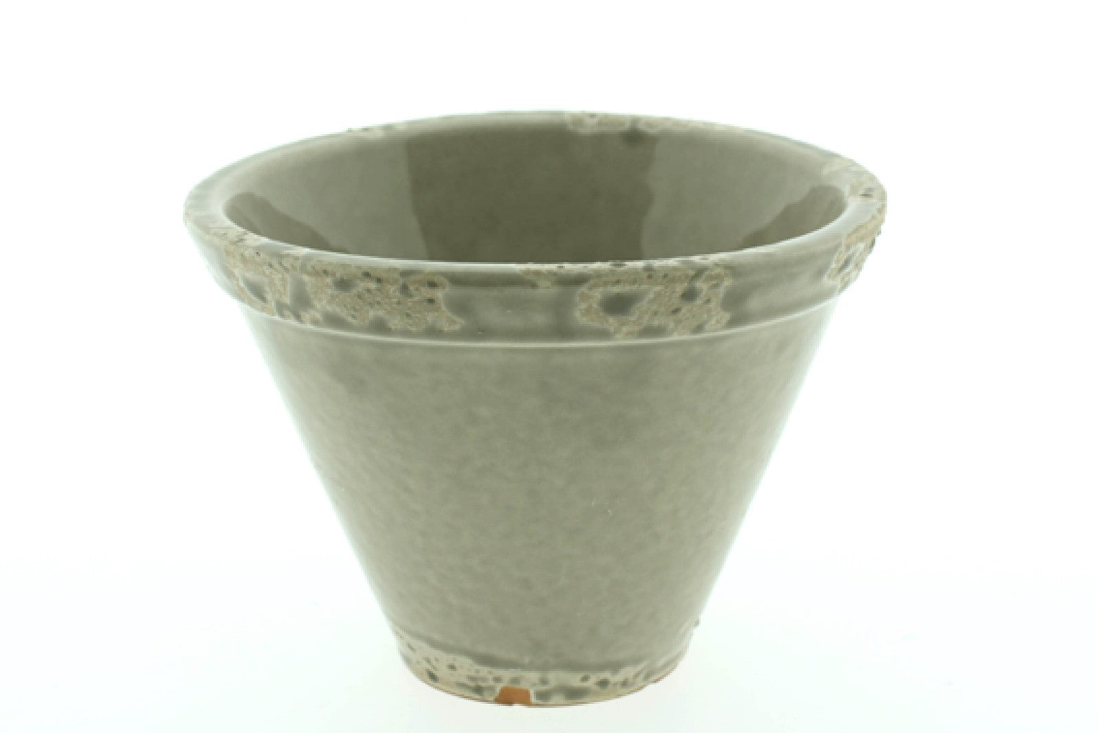 2x Übertopf Harztopf creme/grau Keramik Ø15,5 cm H11,5 cm