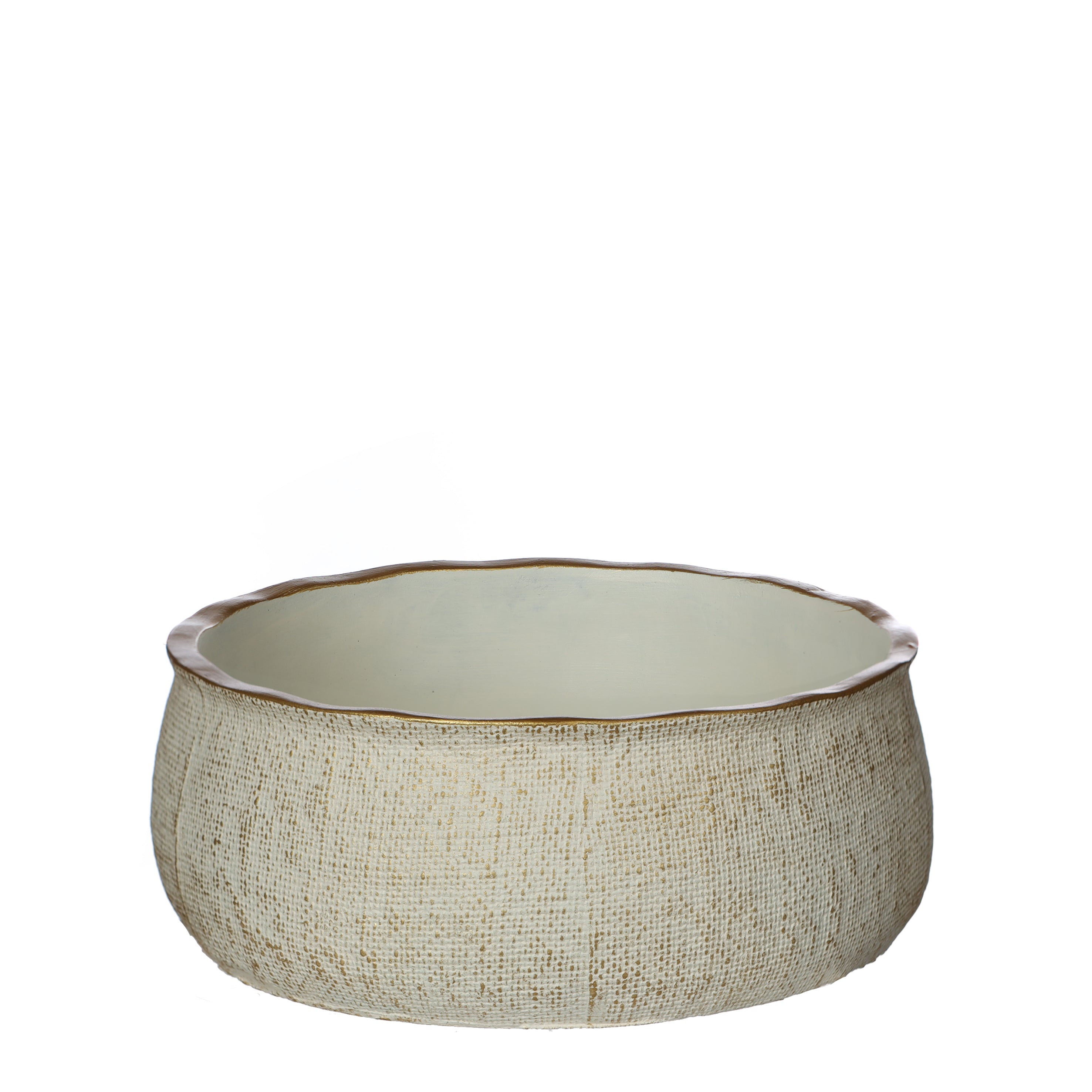 Schale DUKE Keramik creme/gold Ø18cm H7cm Pflanzschale