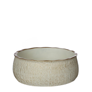 Schale DUKE Keramik creme/gold Ø18cm H7cm Pflanzschale