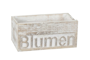 Pflanzgefäß Blumen Holz weiß klein