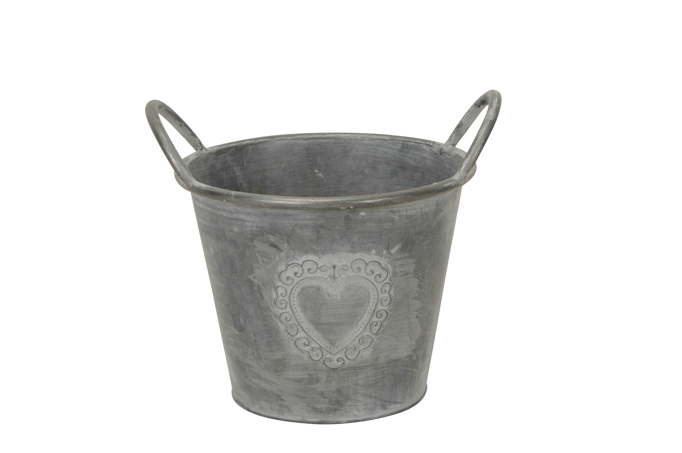 Metall Topf Herz mit Griff Ø20,5cm H16,5cm Valentinstag Übertopf