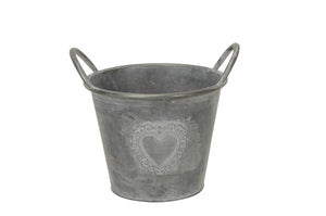 Metall Topf Herz mit Griff Ø20,5cm H16,5cm Valentinstag Übertopf