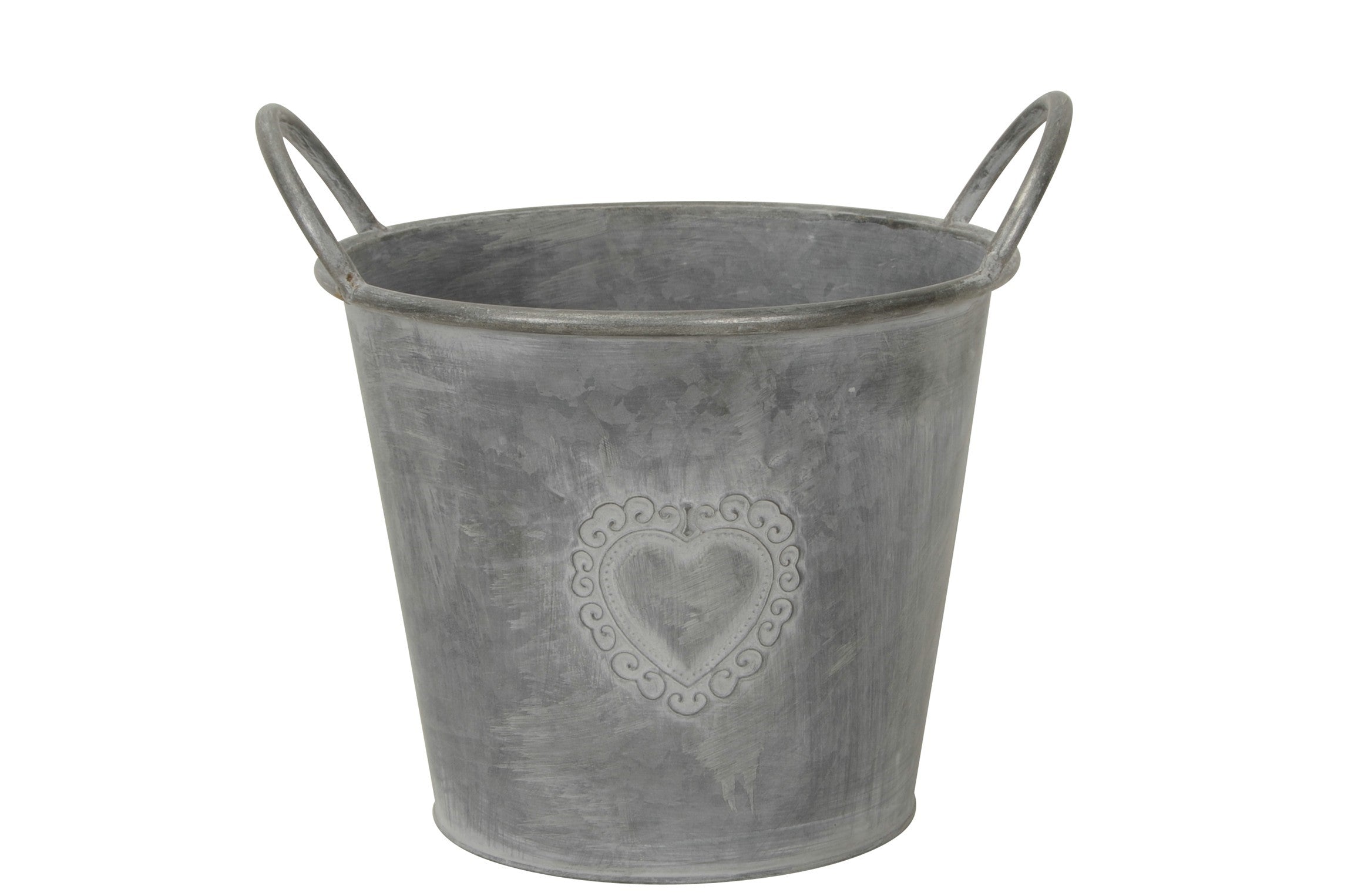 Metall Topf Herz mit Griff Ø24,5cm H20,5cm Valentinstag Übertopf