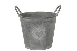 Metall Topf Herz mit Griff Ø24,5cm H20,5cm Valentinstag Übertopf