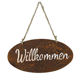 Türschild "Willkommen" rost