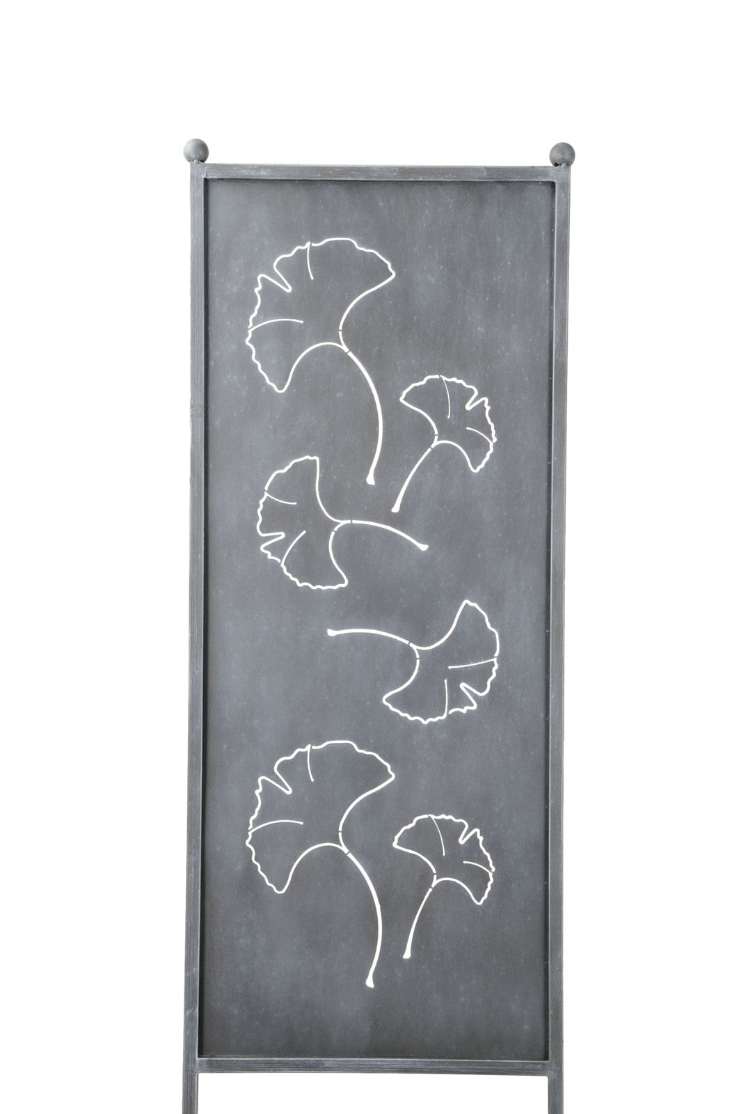 Stele mit Ginkgo Blättern grau H165 x B52 cm + H205cm x B66cm Garten 2Größen wählbar