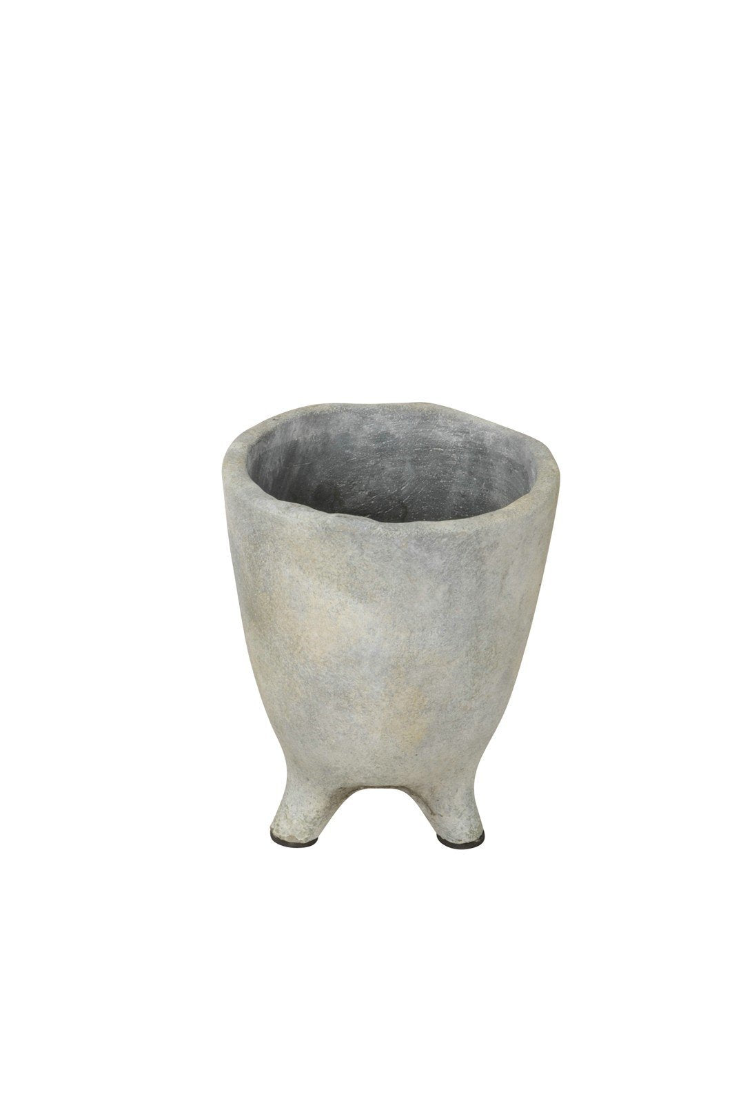 Übertopf auf Füßen Blumentopf grau patina Ø13,5cm x H16cm